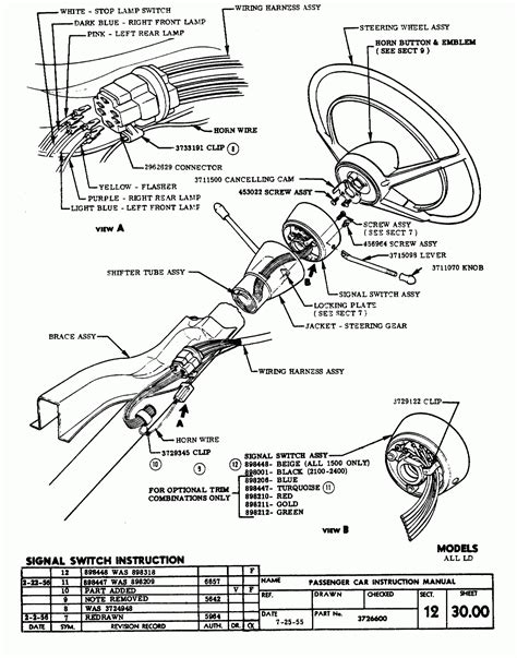 1956 ford f100 steering column diagram wiring schematic 
